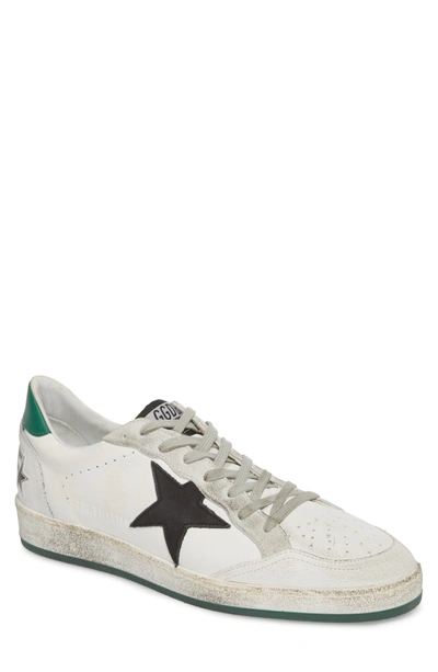 Shop Golden Goose B-ball Star Sneaker In White/ Green