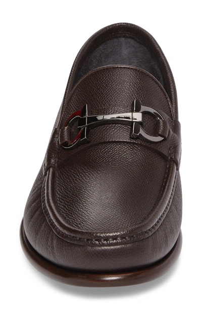 Shop Ferragamo Crown Bit Loafer In T.moro