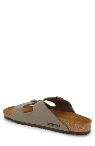 Shop Birkenstock 'arizona' Slide Sandal In Stone Faux Leather