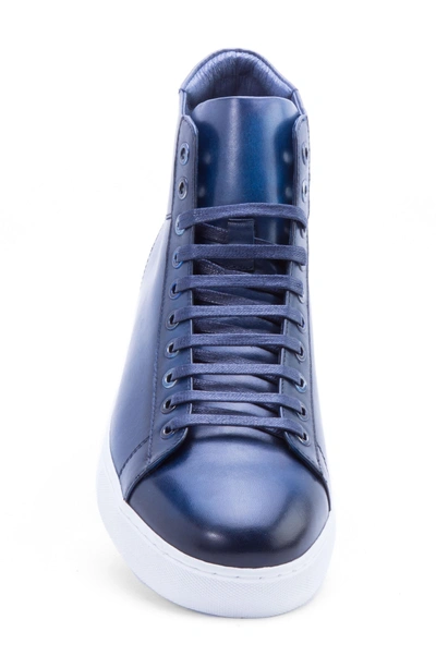 Shop Zanzara Spinback High Top Sneaker In Blue Leather