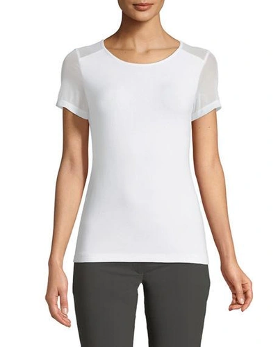 Shop Anatomie Melissa Sheer-panel Short-sleeve T-shirt In White