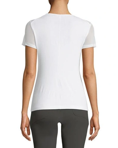 Shop Anatomie Melissa Sheer-panel Short-sleeve T-shirt In White