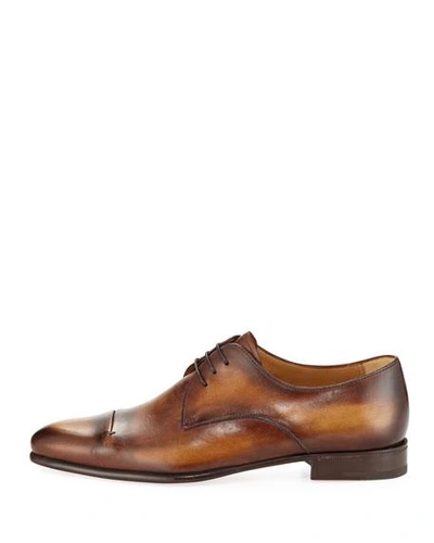 Shop Berluti Gaspard Slash-toe Leather Shoe, Brown
