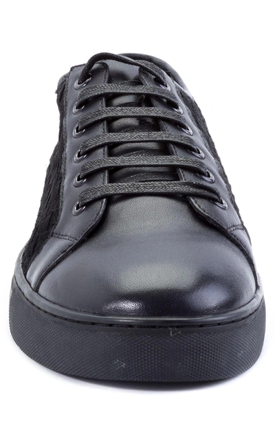 Shop Zanzara Player Woven Low Top Sneaker In Black Leather/ Suede