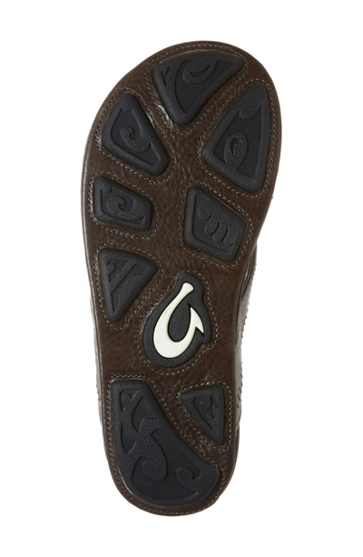 Shop Olukai 'hiapo' Flip Flop In Grey/ Seal Brown