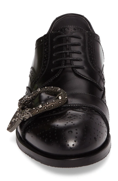 Shop Gucci Queercore Brogue Shoe In Black