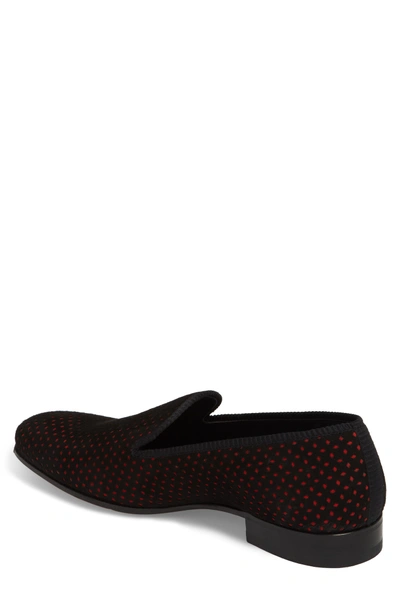 Shop Mezlan Cibeles Venetian Loafer In Black/ Red Suede