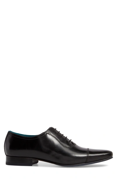 Shop Ted Baker Karney Cap Toe Oxford In Black Leather