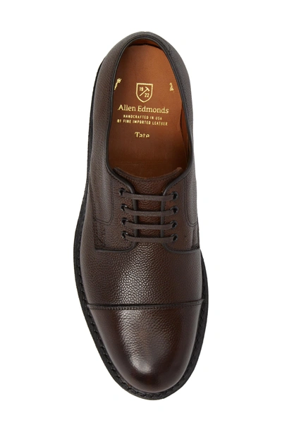 Tate Cap Toe Derby In Brown Grain Leather
