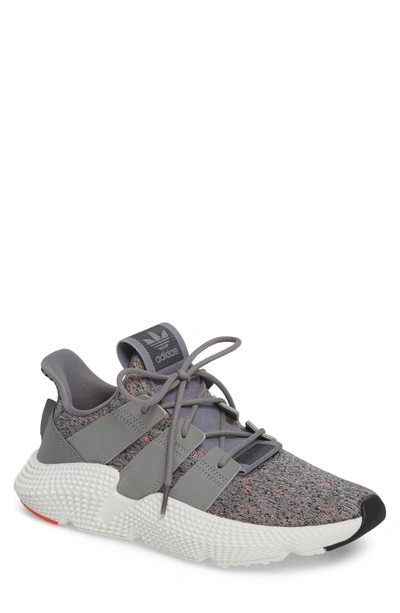 Adidas Originals Men's Prophere Knit Lace Up Sneakers In Grey/ White/ Solar  Red | ModeSens