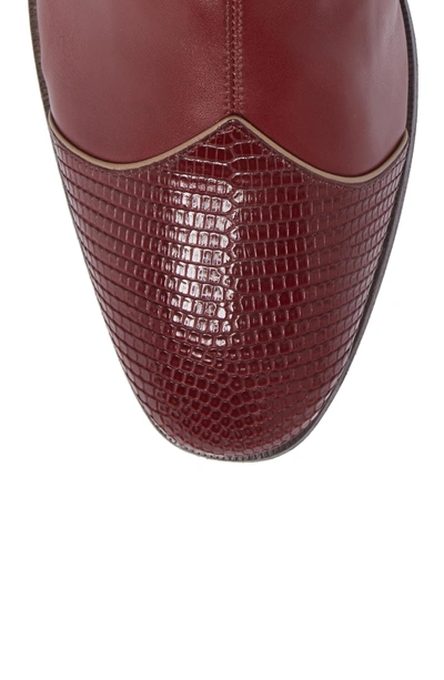 Shop Gucci Dragon Leather Boot In Bordeaux