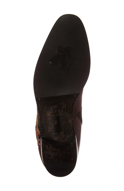 Shop Gucci Dragon Leather Boot In Bordeaux