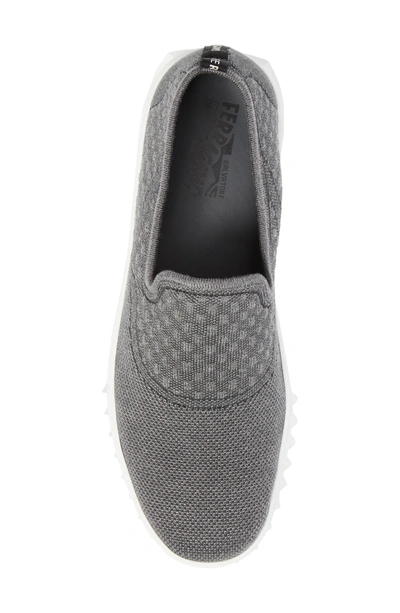 Shop Ferragamo Clay Slip-on Sneaker In Charcoal