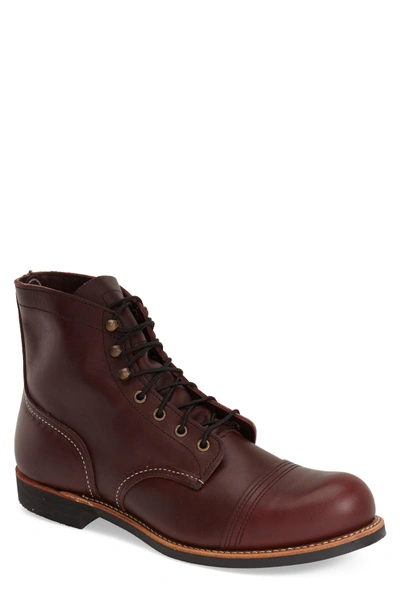 Shop Red Wing Iron Ranger Cap Toe Boot In Oxblood Mesa Leather