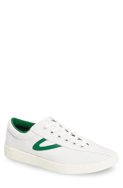 Shop Tretorn Nylite Plus Sneaker In White/ White/ Green Canvas