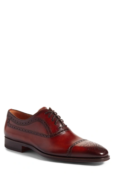 Shop Magnanni Martino Cap Toe Oxford In Cognac Leather