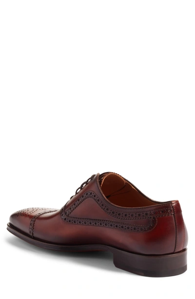 Shop Magnanni Martino Cap Toe Oxford In Cognac Leather