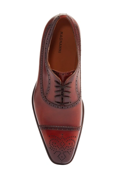 Shop Magnanni Martino Cap Toe Oxford In Cognac Leather