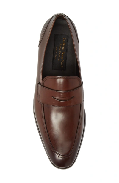 Shop To Boot New York Deane Penny Loafer In Marrone Leather