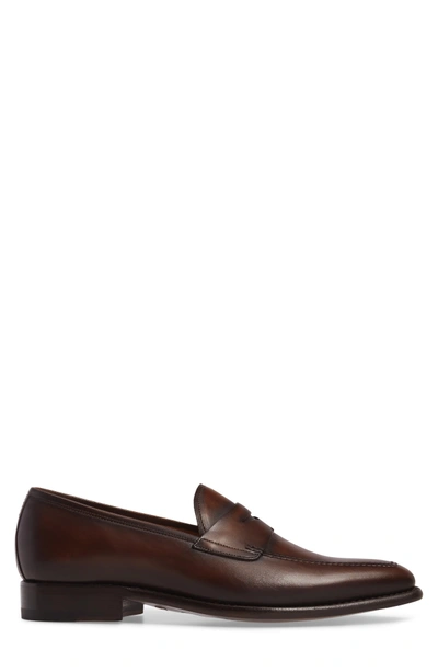 Shop Mezlan Claude Penny Loafer In Brown Leather