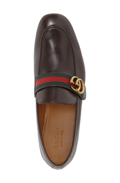 Shop Gucci Donnie Bit Loafer In Cocoa Leather