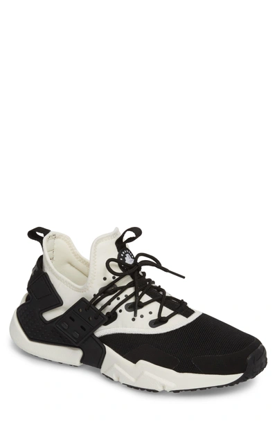 Nike Men's Air Huarache Run Drift Casual Sneakers From Finish Line In Black/ sail-white | ModeSens