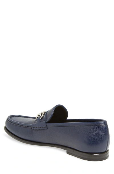 Shop Ferragamo Crown Bit Loafer In Electric Blue