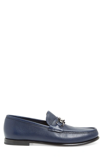 Shop Ferragamo Crown Bit Loafer In Electric Blue