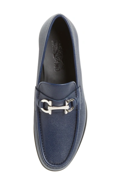 Shop Ferragamo Crown Bit Loafer In Electric Blue