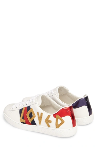 Shop Gucci New Ace Embroidered Sneaker In White