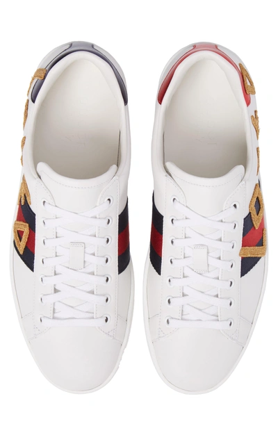 Shop Gucci New Ace Embroidered Sneaker In White