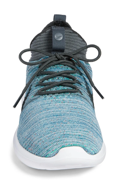 Shop Nike Roshe Two Flyknit V2 Sneaker In Green Abyss/ Blue/ Wolf Grey