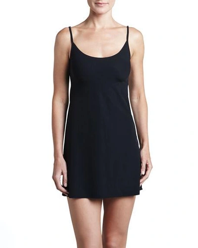 Commando Classic Mini Cami Slip Dress In Black In Black