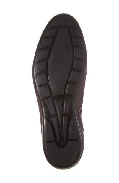 Shop Mezlan Redon Embossed Sneaker In Burgundy/ Grey Leather