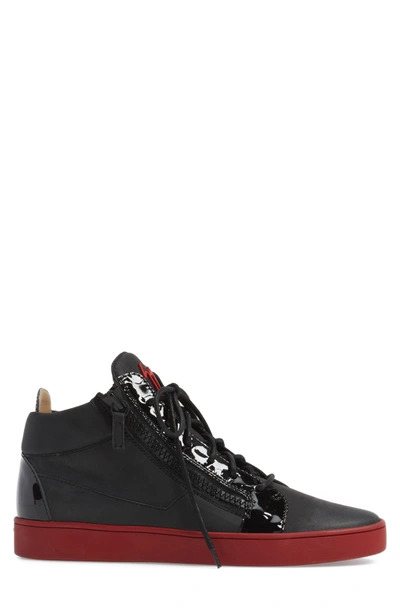 Shop Giuseppe Zanotti Mid Top Sneaker In Black