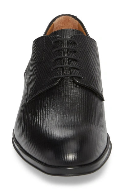 Shop Hugo Boss Eton Plain Toe Derby In Black Leather