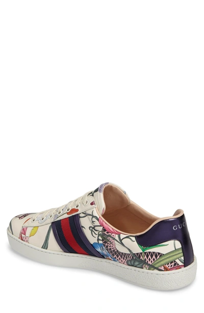 Gucci Multi Coloured Ace Floral Print Leather Sneakers In Multicolour |  ModeSens