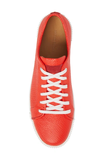 Shop Michael Bastian Lyons Low Top Sneaker In Red Leather