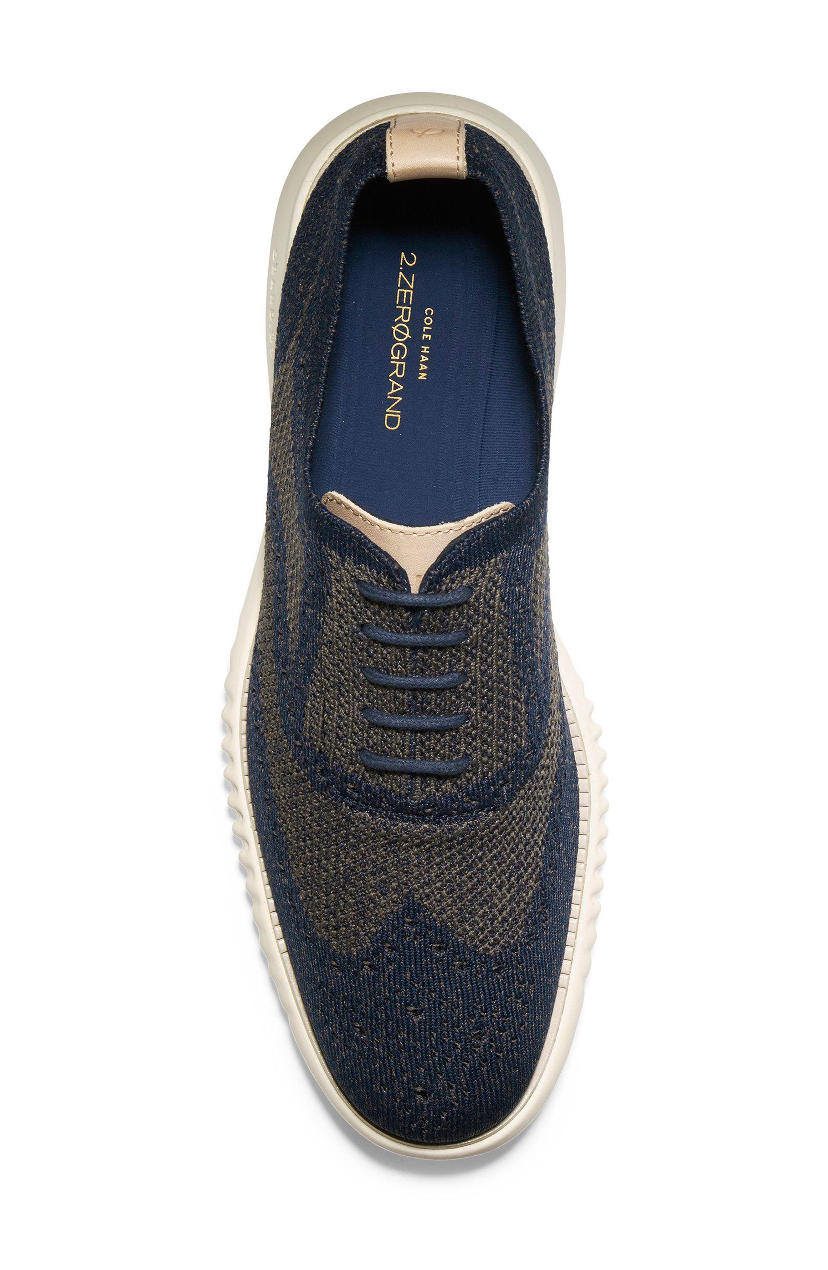 Cole Haan 2.zerogrand Stitchlite Water Resistant Wingtip In Navy/ Morel ...