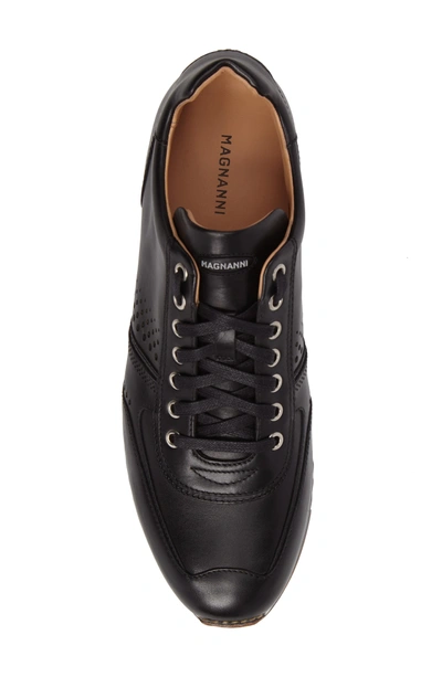 Shop Magnanni 'cristian' Sneaker In Black Leather