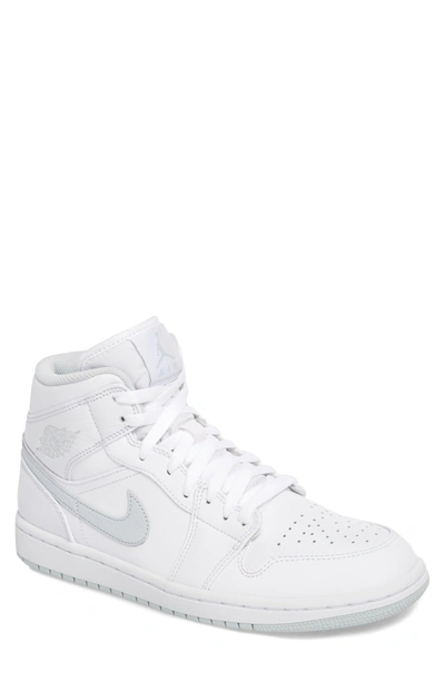 Shop Nike 'air Jordan 1 Mid' Sneaker In White/ Pure Platinum