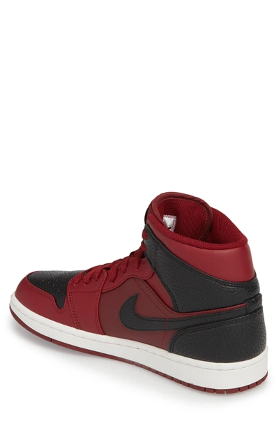 Shop Nike 'air Jordan 1 Mid' Sneaker In Team Red/ Gym Red/ White