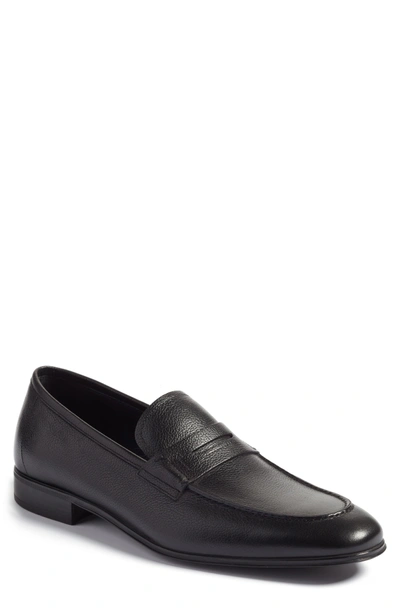 Shop Ferragamo Fiorino 2 Penny Loafer In Nero Leather