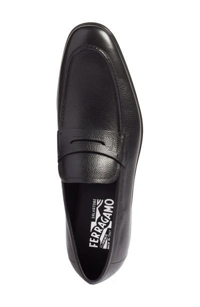 Shop Ferragamo Fiorino 2 Penny Loafer In Nero Leather