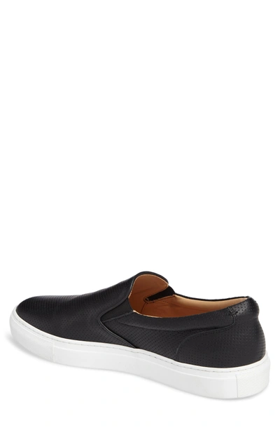 Shop Greats Wooster Slip-on Sneaker In Black Perforated Leather