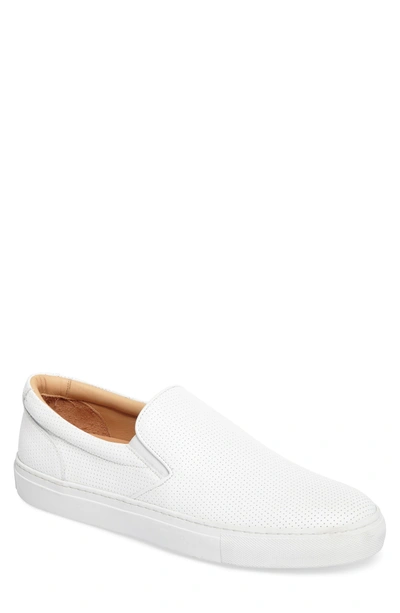 Shop Greats Royale Wooster Slip-on Sneaker In White Perforated Leather
