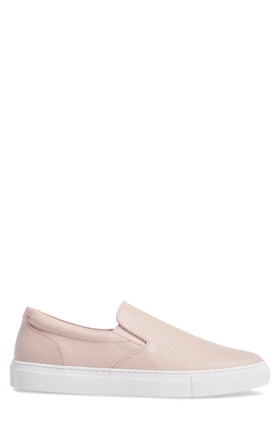 Shop Greats Royale Wooster Slip-on Sneaker In Blush Perforated Leather