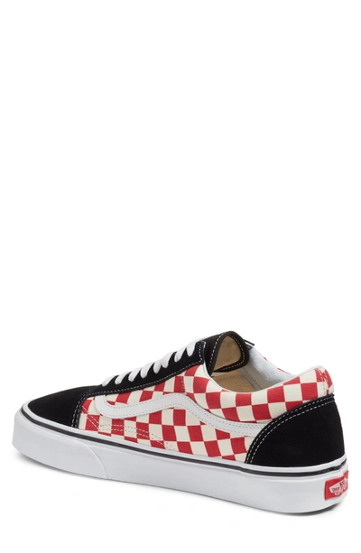Shop Vans Old Skool Sneaker In Black/ Red Checkerboard