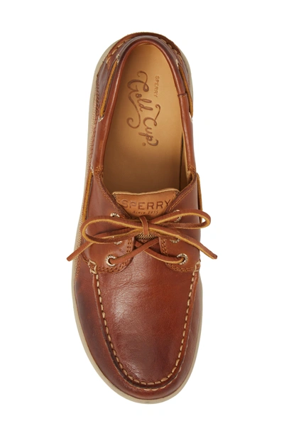 Shop Sperry Gold Cup Gamefish Boat Shoe In Brown Leather