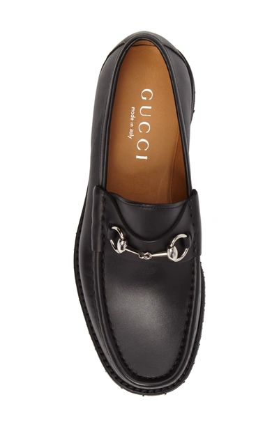 Shop Gucci Classic Lug Sole Moccasin In Black